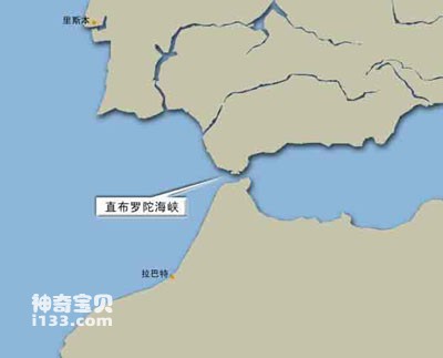 直布罗陀海峡地理位置示意图